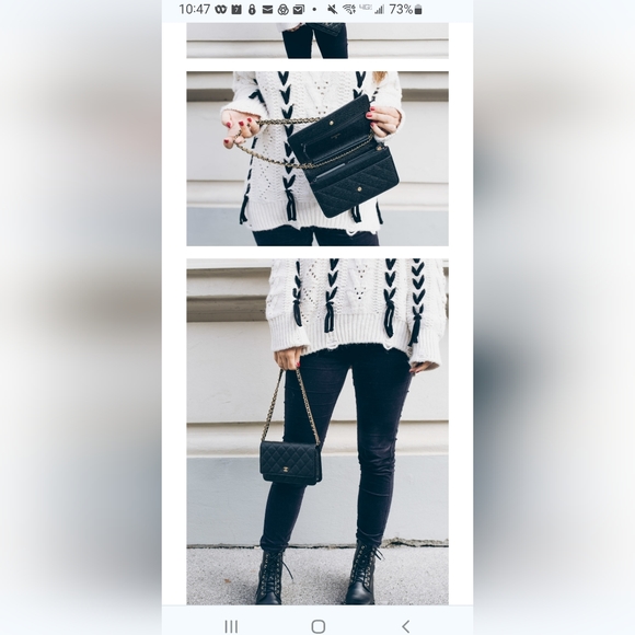 Classic Chanel lambskin wallet on chain black with gold - Picture 5 of 16